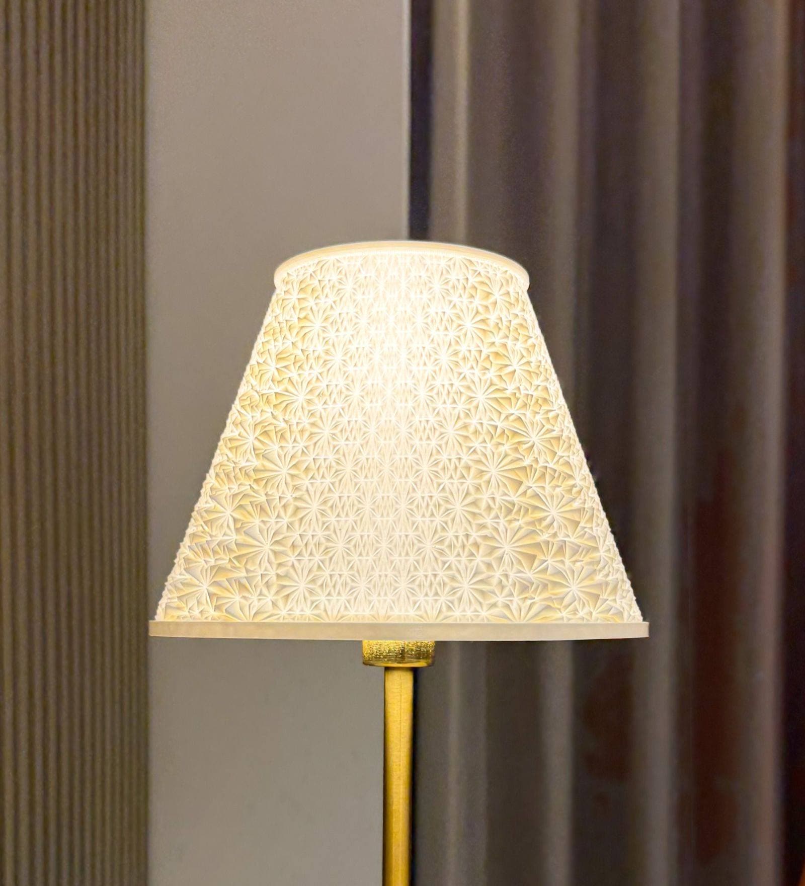 Cream Facet Polymer Lamp Shade