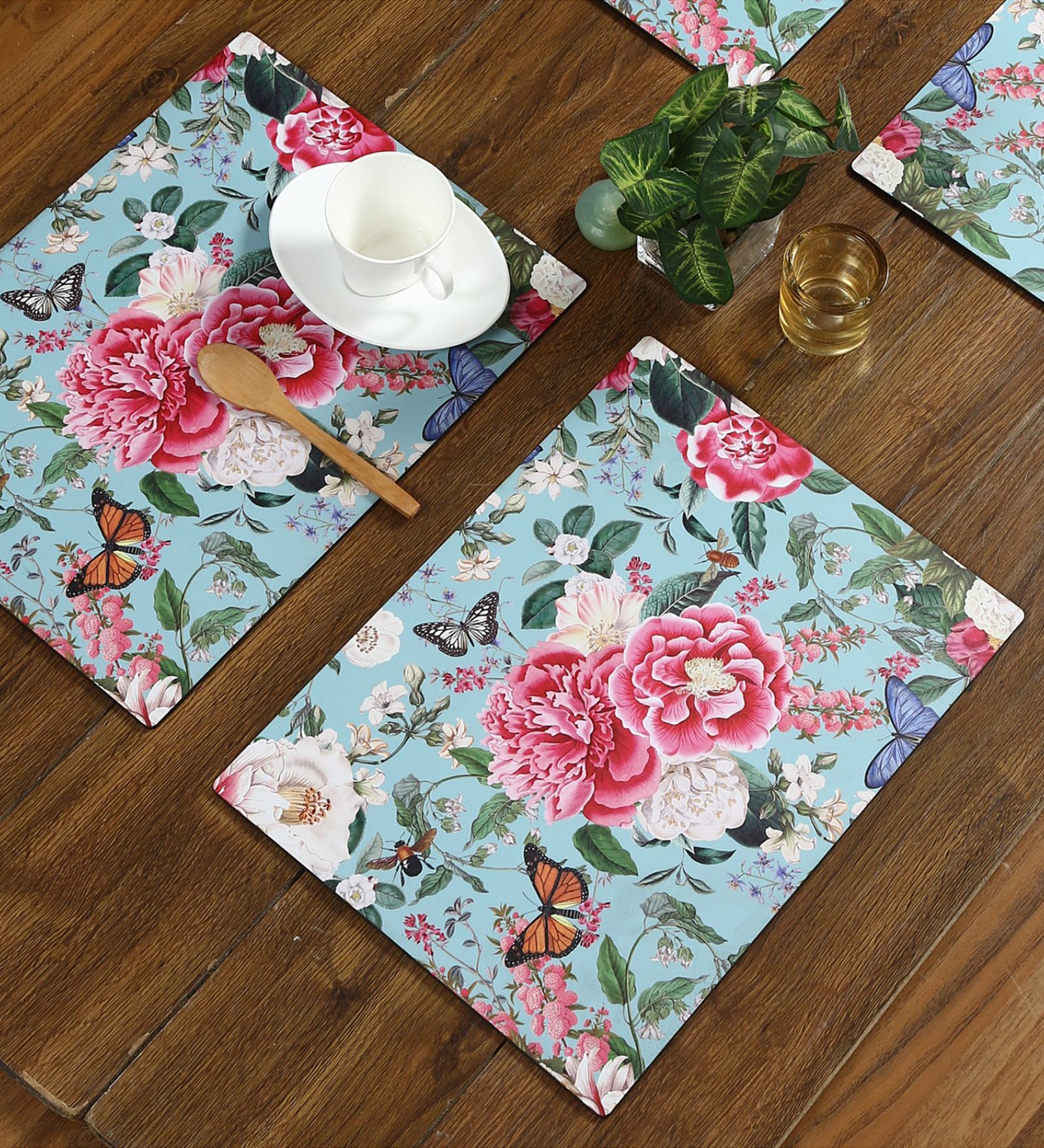 Buy Fairy Garden Turquoise ( 16 X 12) MDF Placemat (Set of 6) at 25