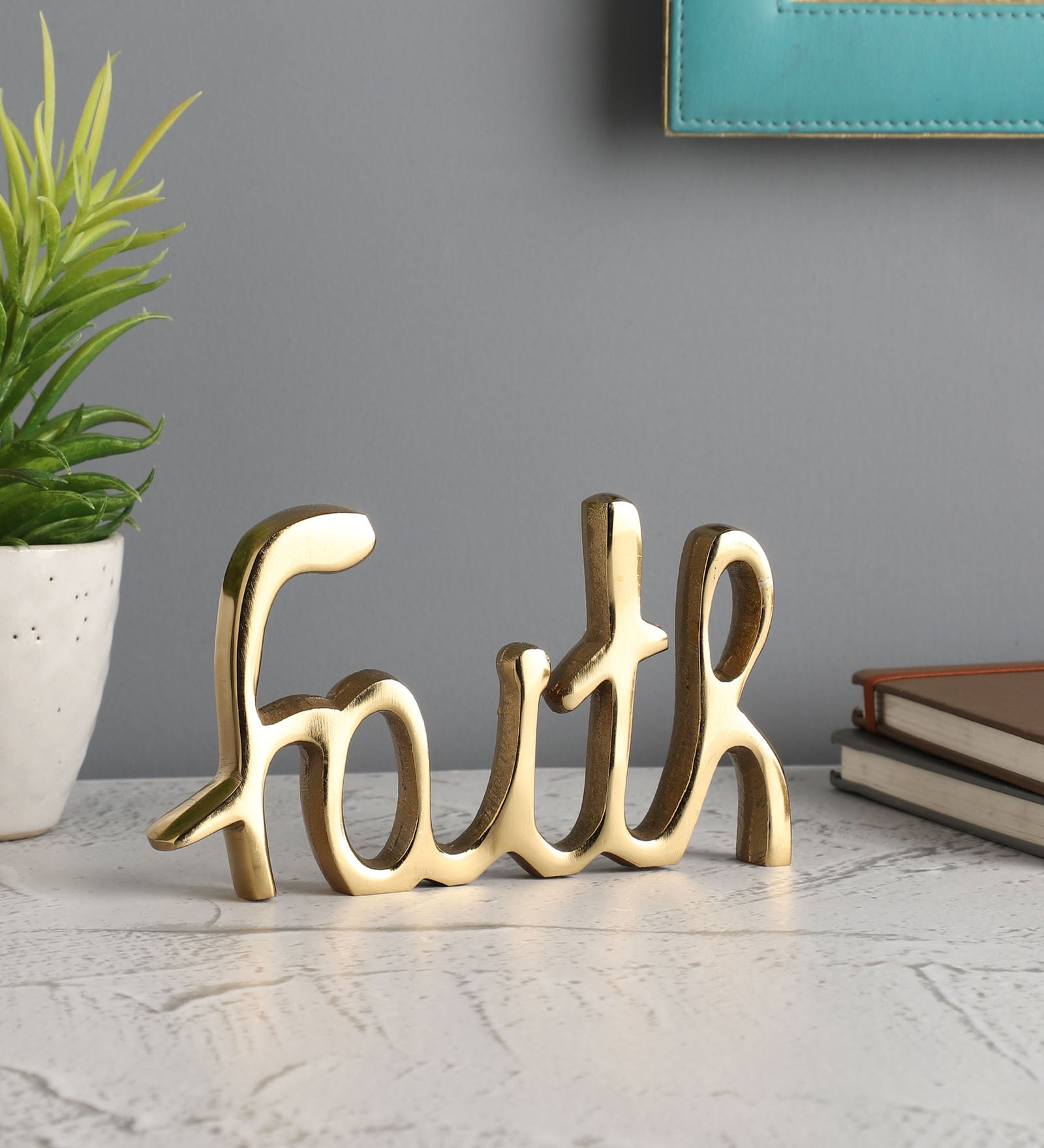 Faith Gold Aluminium Showpiece
