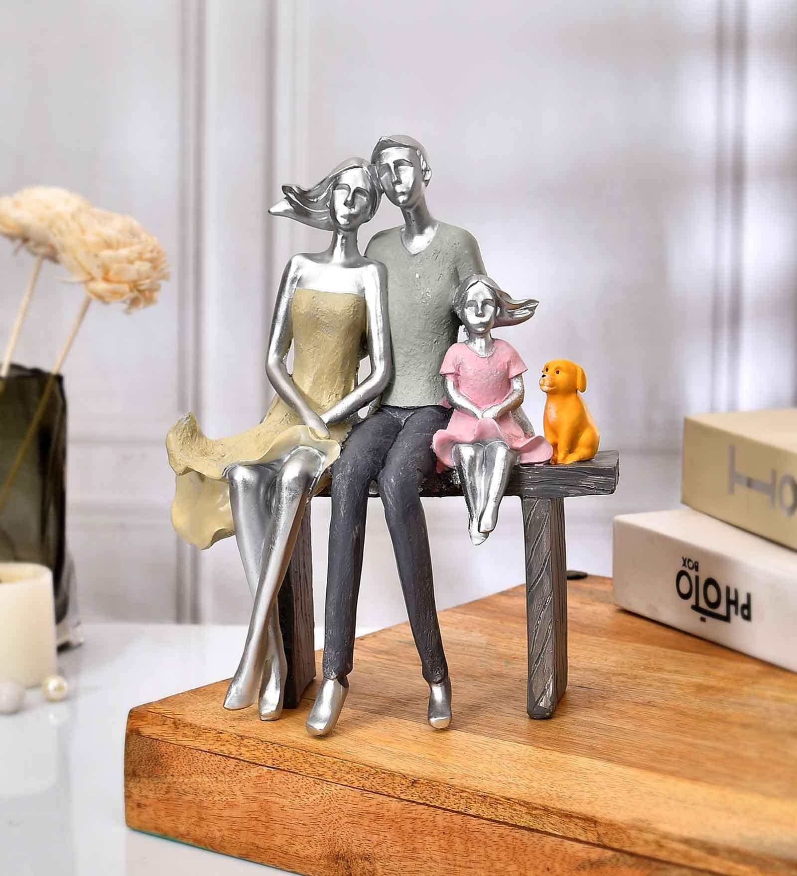 Family Bond Grey Resin Figurine