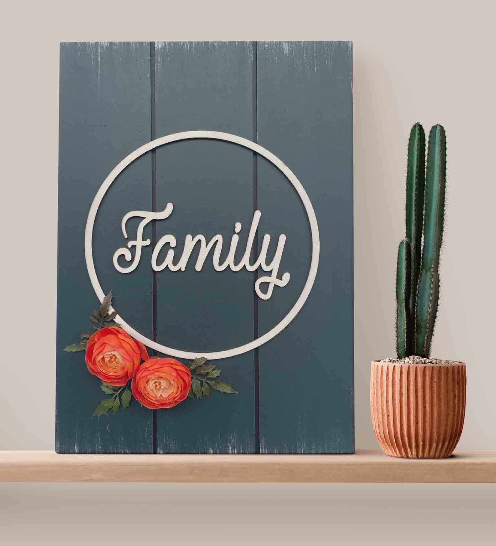 Family Grey Wooden Wall Art