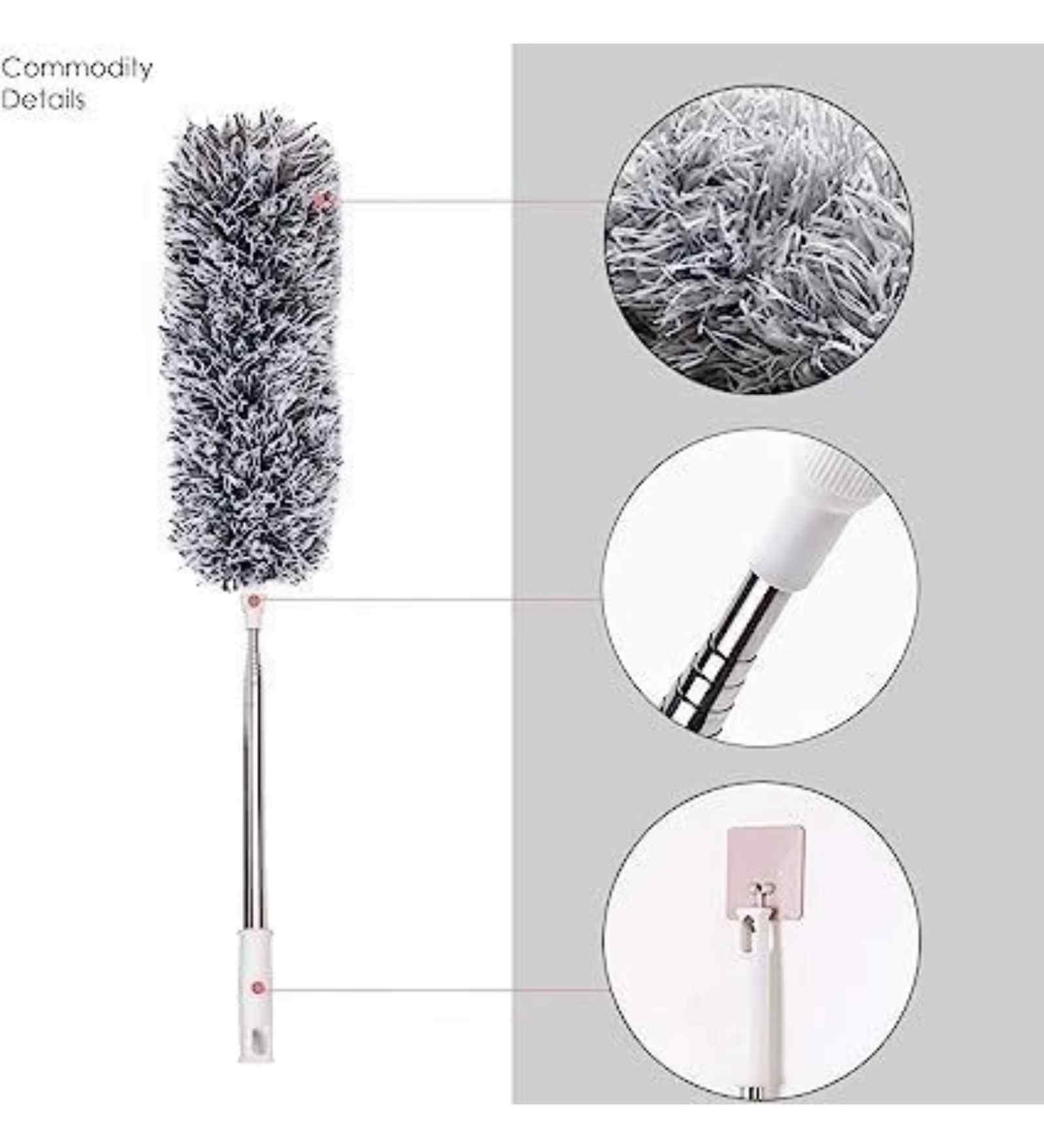 Fan Cleaning Duster with 100 inches Expandable Pole Handle Washable Duster Wet and Dry Duster