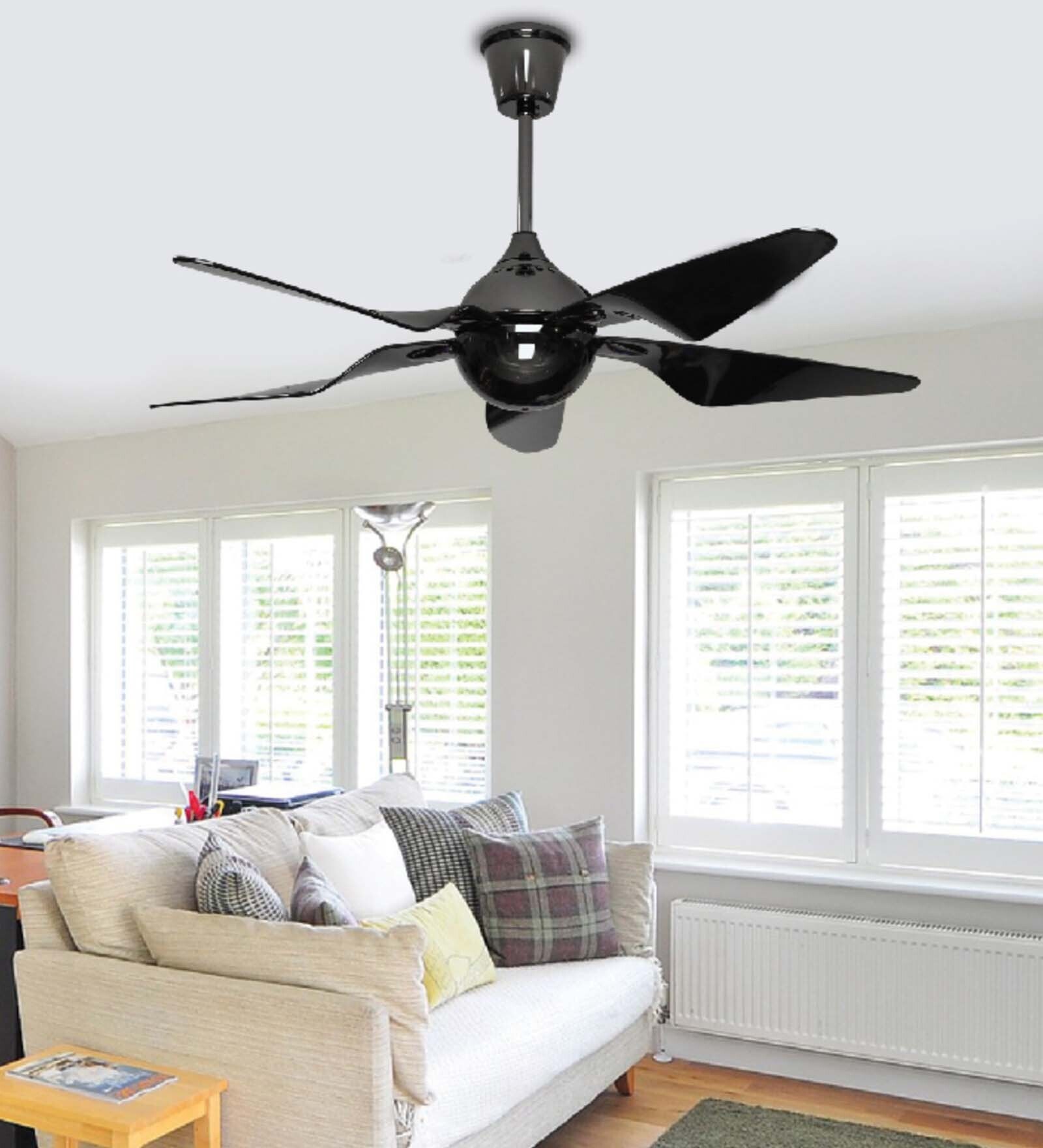Fanzart Dark Knight 48  Ceiling Fan with 5 x ABS With Optional Remote Control Integration (Black)