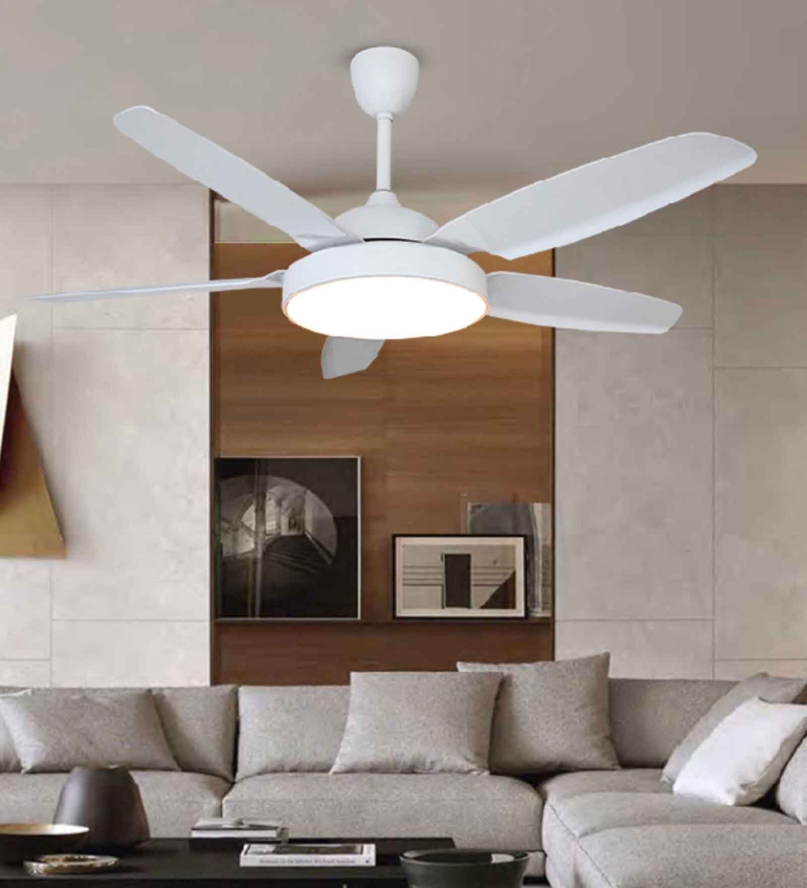 Fanzart Marvel 54" Ceiling Fan with 5 x ABS blades with Mutli Coloured LED and Remote Control (White)