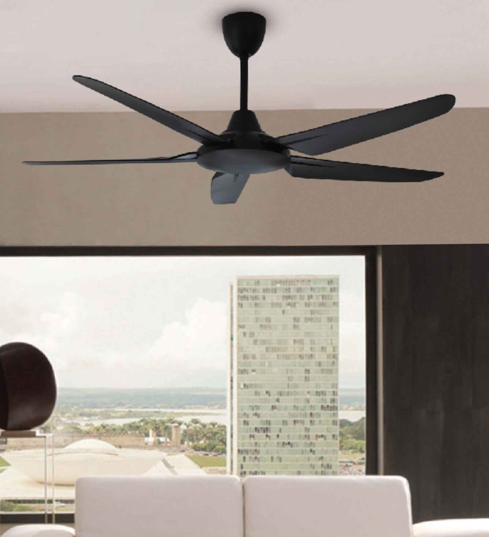 Fanzart Race 52" Ceiling Fan With 5 x ABS Blades & Optional Remote Control Integration (Matte Black)