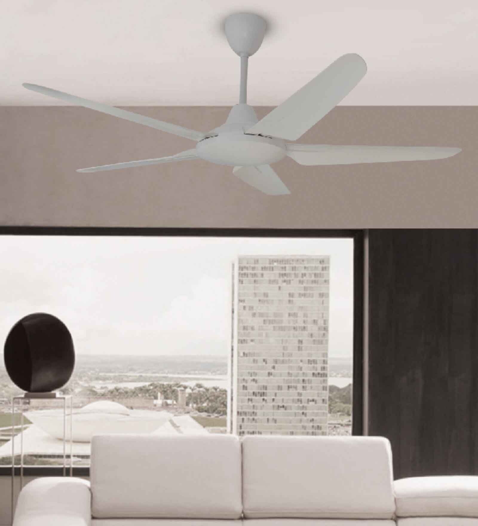 Fanzart Race 52" Ceiling Fan With 5 x ABS Blades & Optional Remote Control Integration (Matte White)