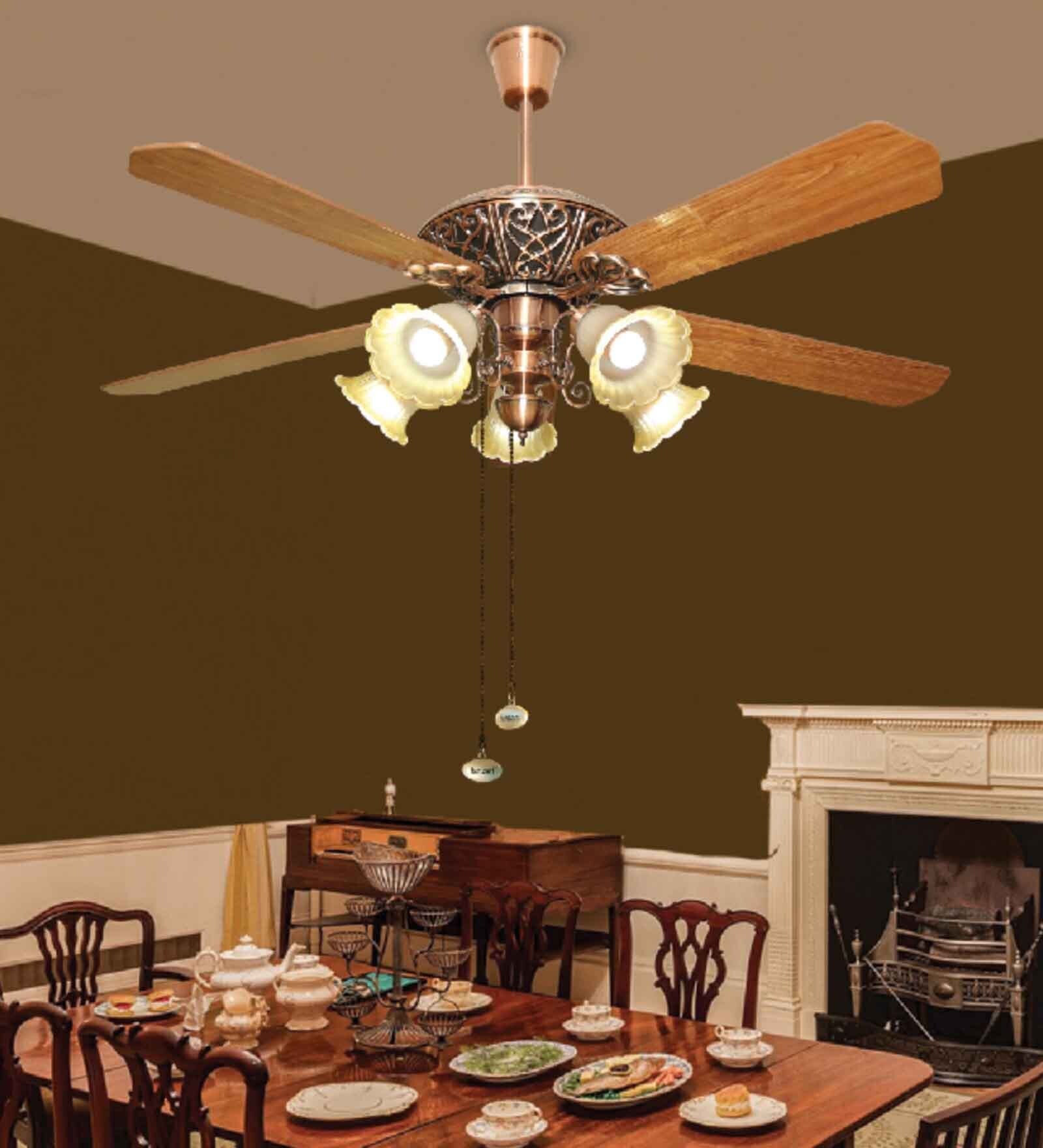 Fanzart Victoria 60" Ceiling Fan Reversible Blades & Optional Remote Integration (Red)