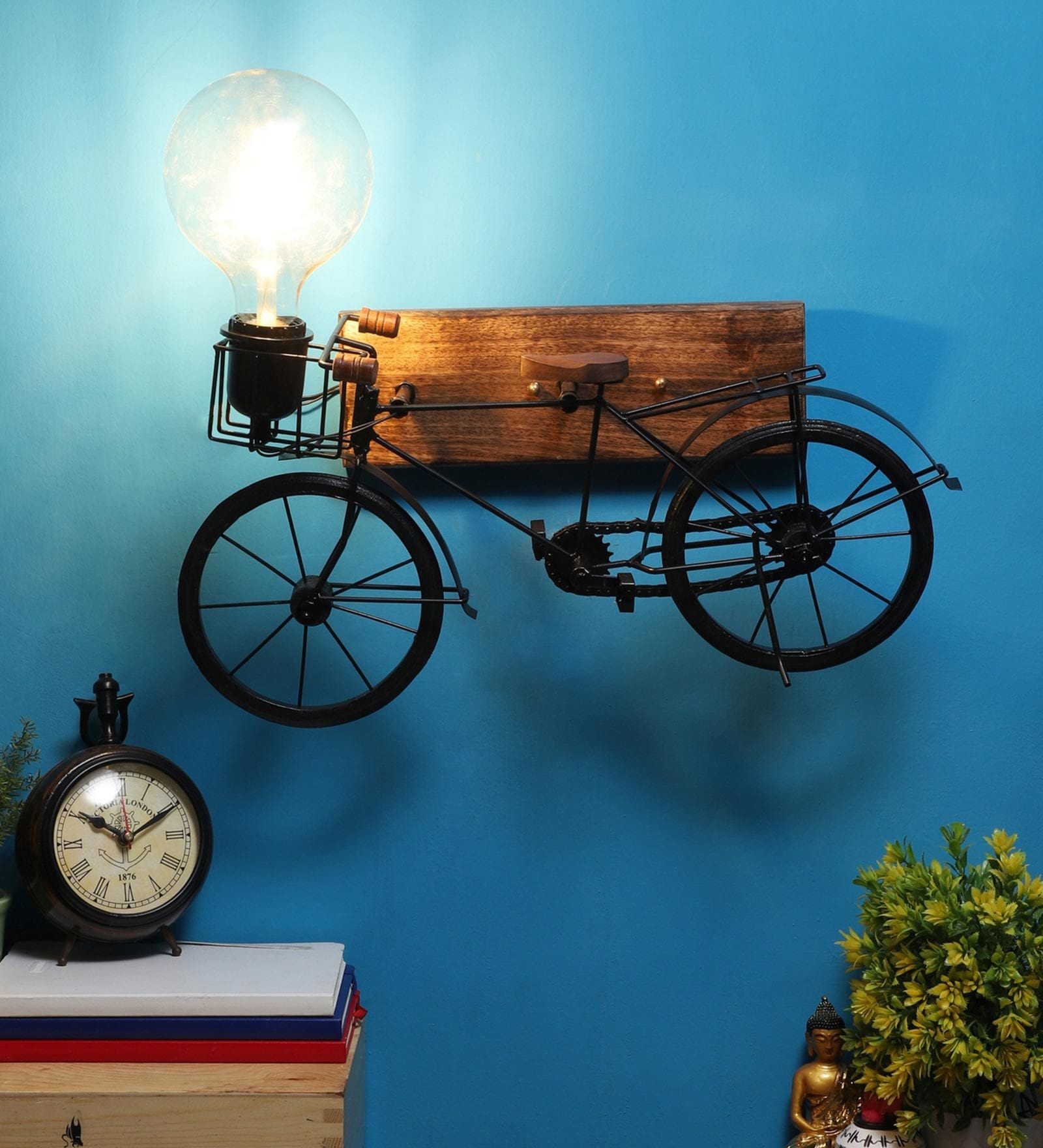 Faris Wooden Novelty Wall Light (Brown)