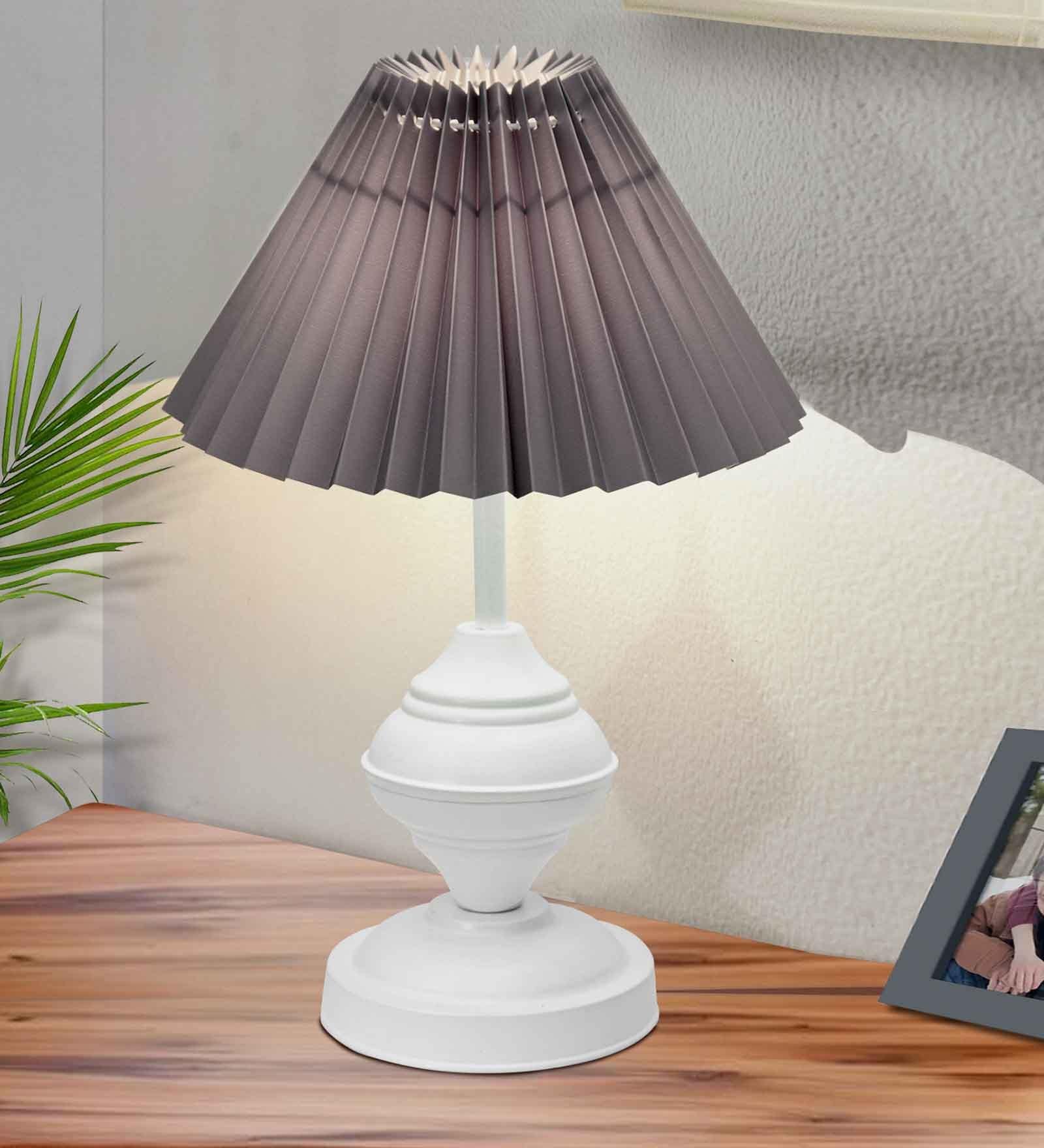 Rustic Wood Floor Lamp in Walnut Brown with Multicolor Fabric Lamp Shade