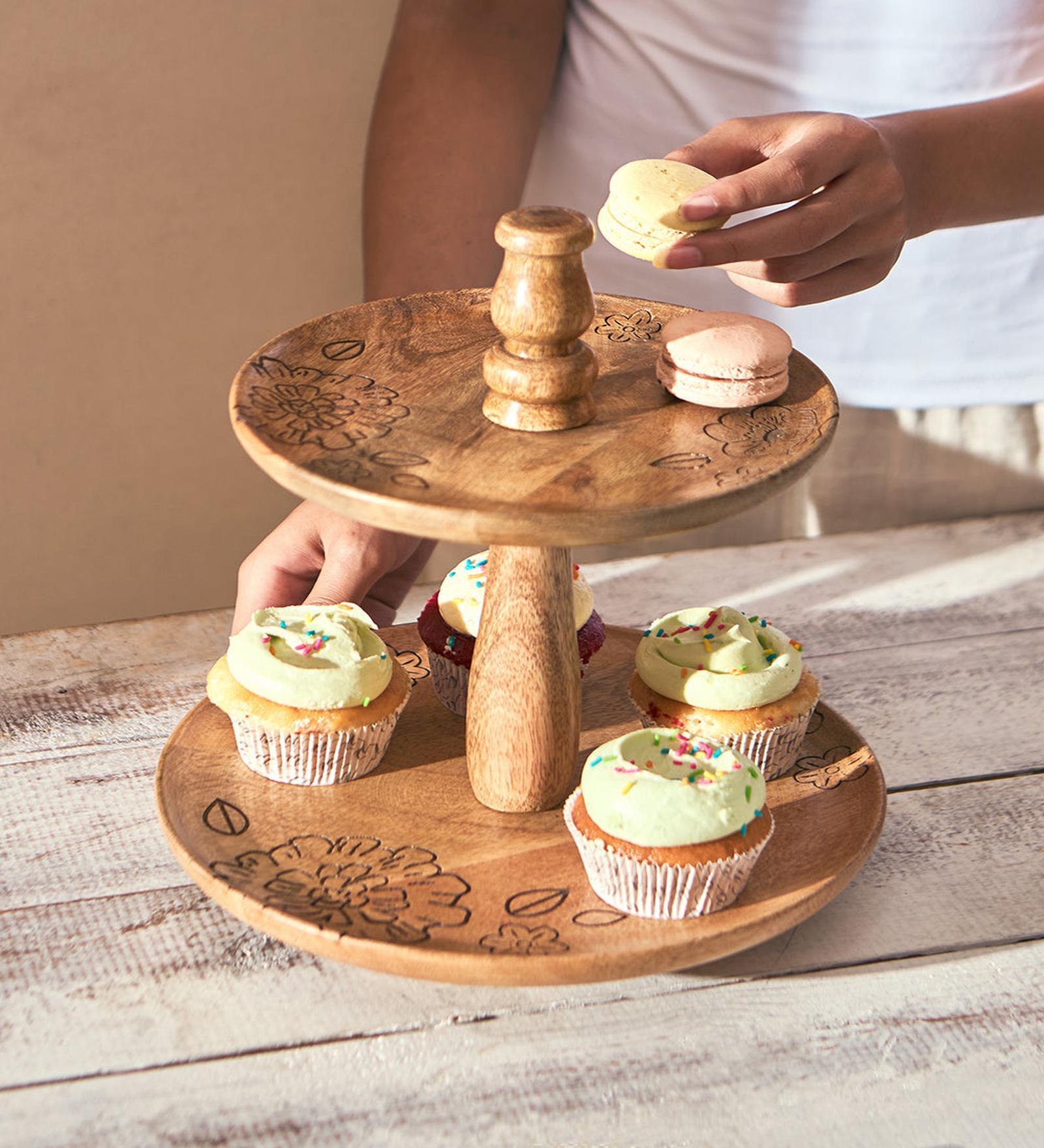 Farmhouse Wooden Cake Stand