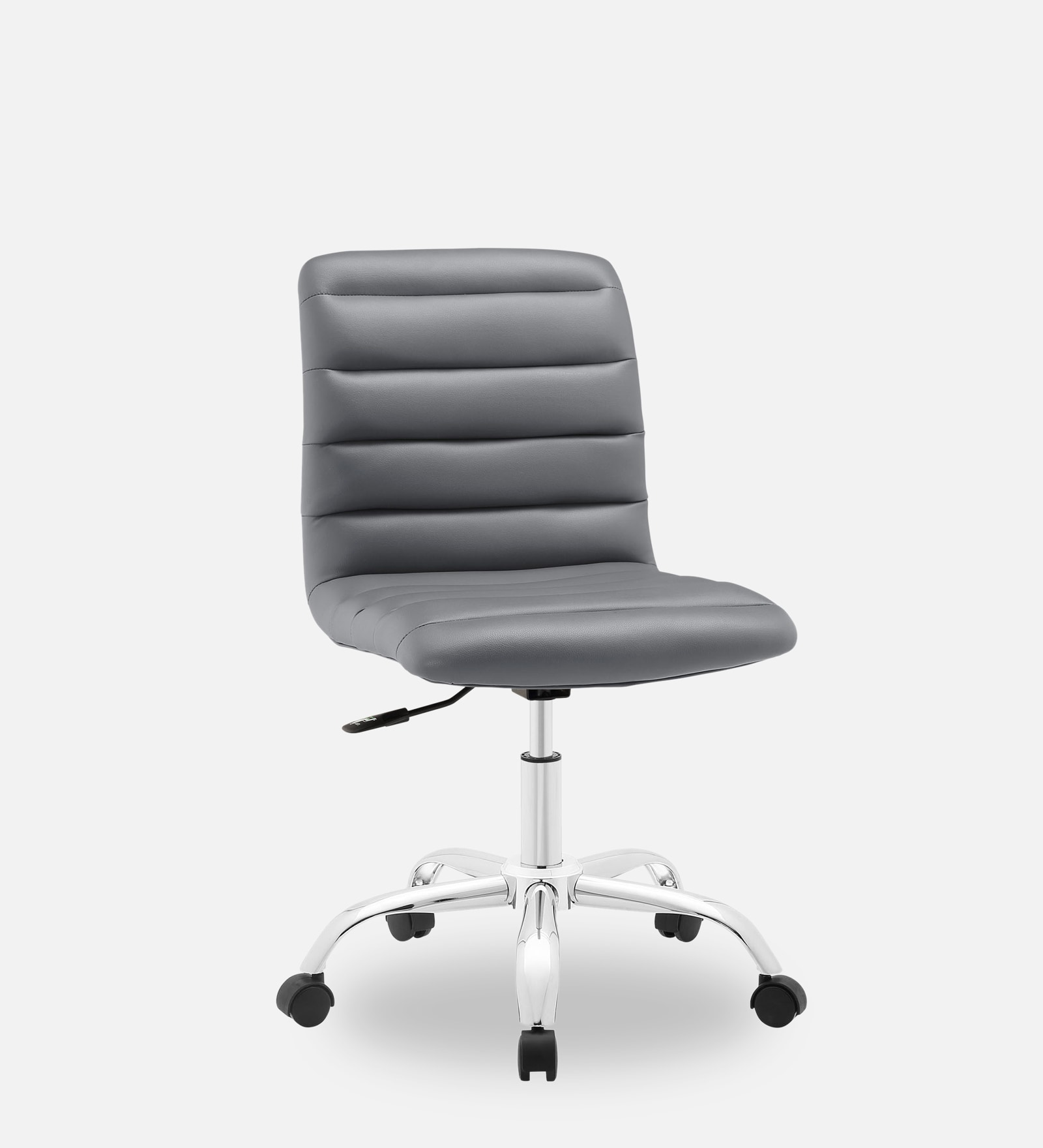 Eva Leatherette Guest Chair in Dark Grey Colour with Revolving Base