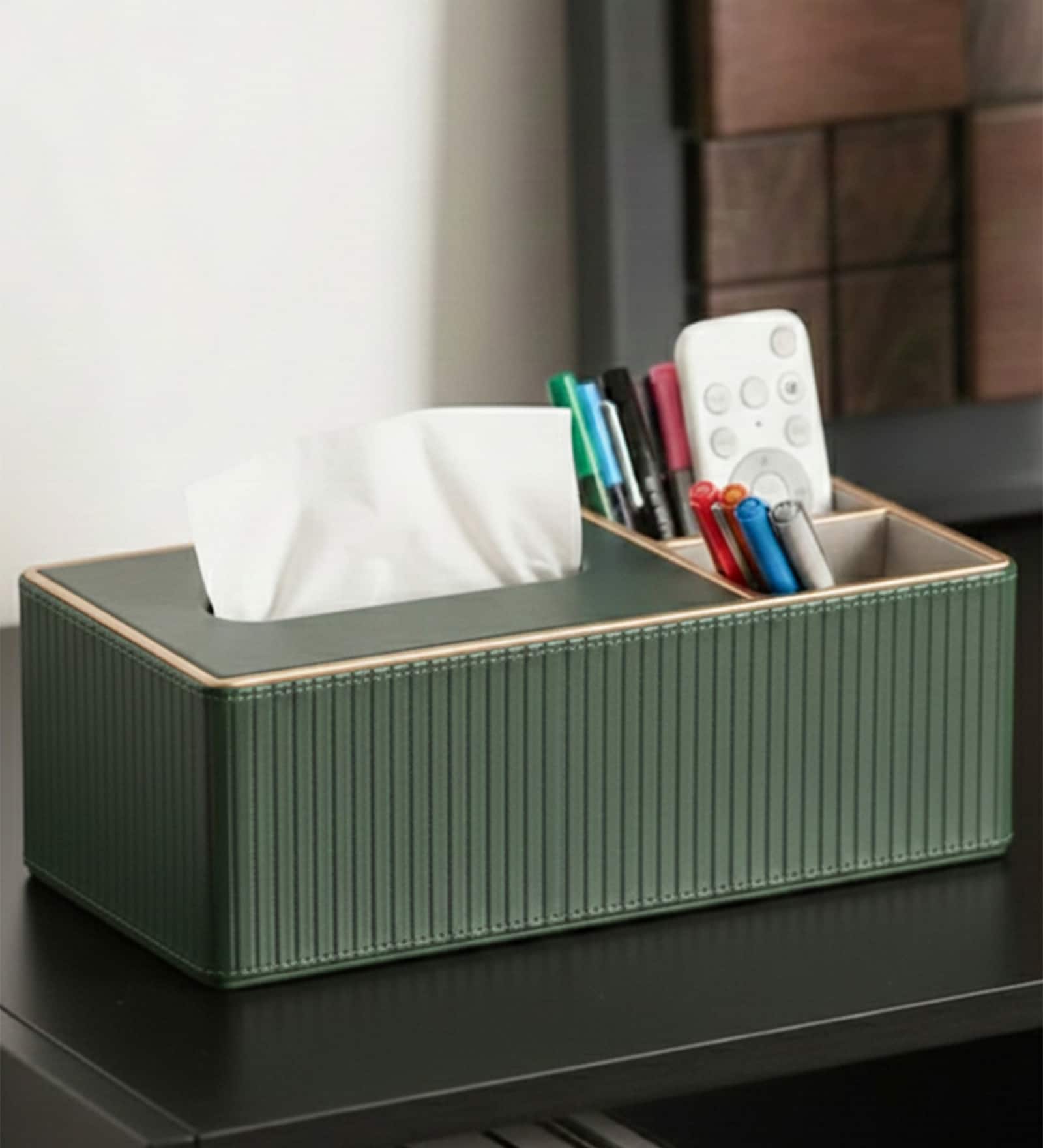 Faux Leather Tissue Holder Storage Box
