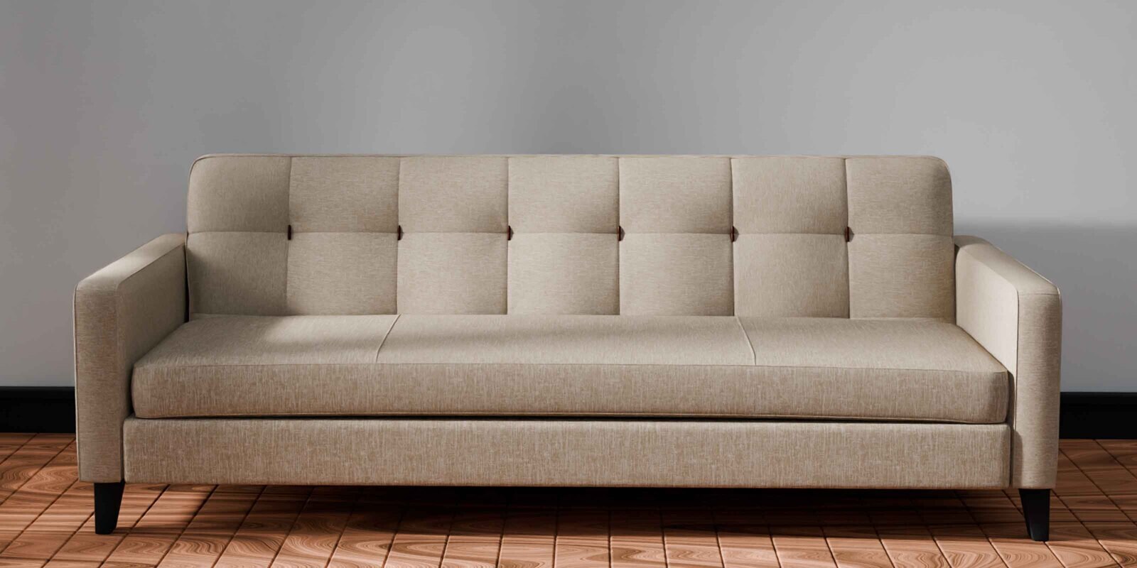 Fabio Fabric 3 Seater Sofa in Beige Colour