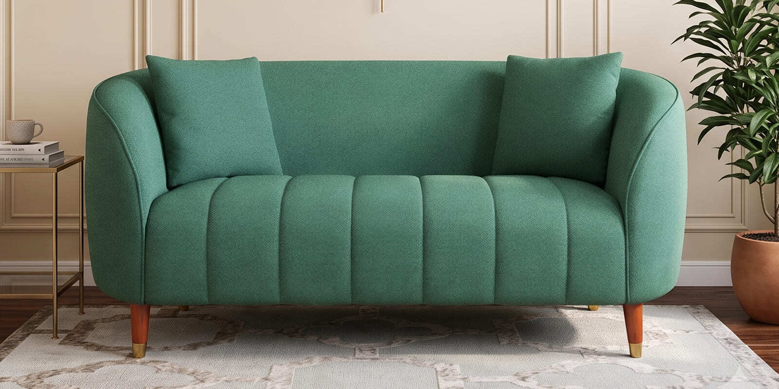 Faro 2 Seater Sofa In Pine Green Colour