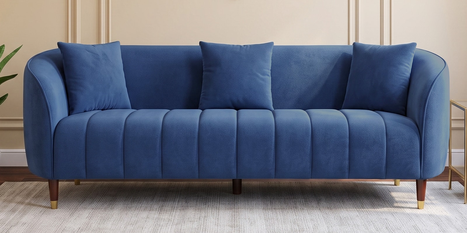 Faro 3 Seater Sofa In Royal Blue Colour