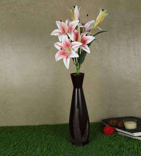 Fabric Exquisite Lily Artificial Flower Stem (Pink)