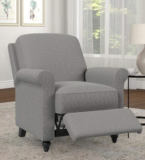 Stockholm Fabric Manual 1 Recliner Seater In Grey Colour