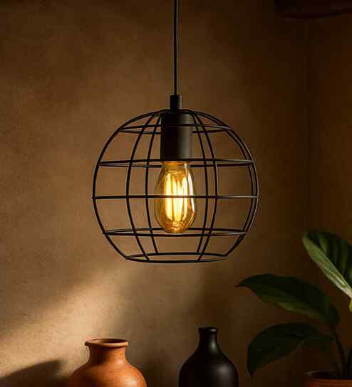 Fangio Black Metal Hanging Light by Homesake