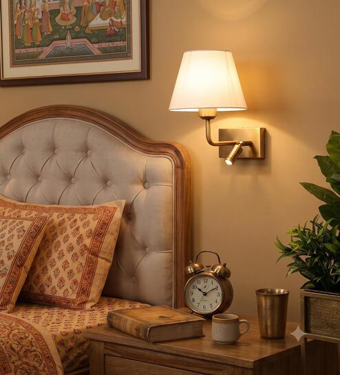 Fangio Metal Wall Mounted Uplight Sconce (Gold)