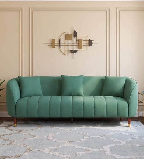 Faro 3 Seater Sofa In Pine Green Colour