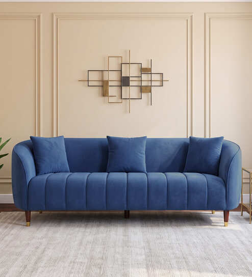 Faro 3 Seater Sofa In Royal Blue Colour