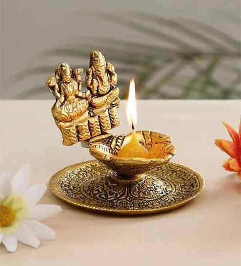 Fashion  Bizz 1 Pc Metal Laxmi ji Hath Shaped Diya