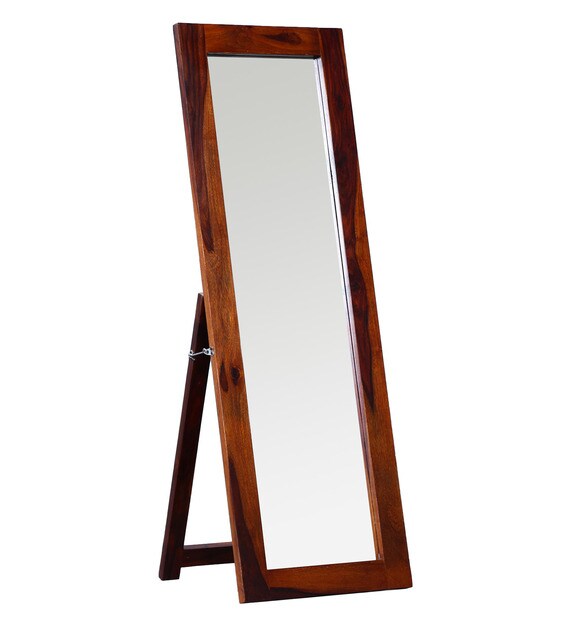 Buy Solid Wood Full Length Mirror in Brown colour by Satyam International Online Full Length