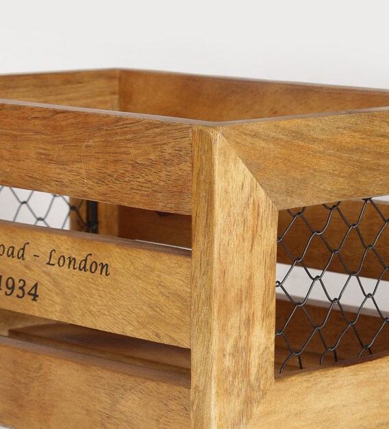 Buy Fabuliv Brown Mango Wood Crate Basket Online Crates Crates