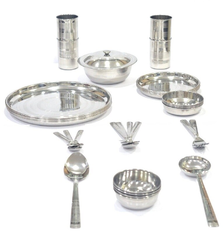 Buy Stainless Steel Crystal Dinner Set 36 Pcs by Fantasy Online