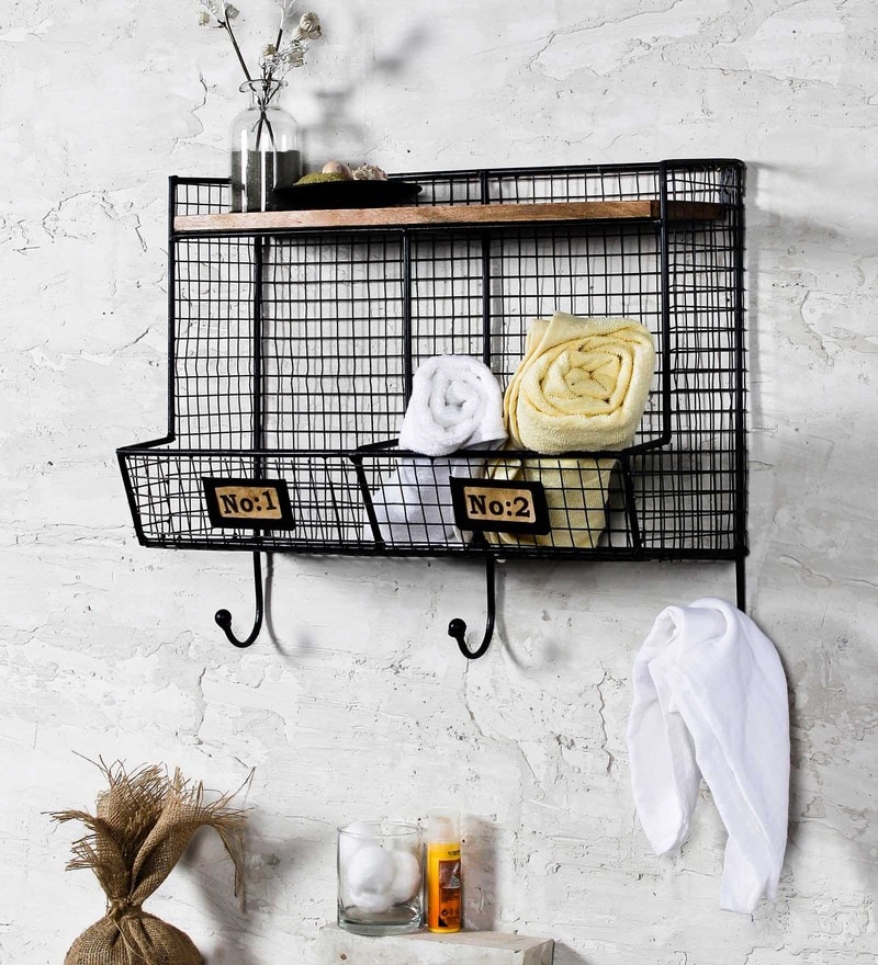 bathroom iron shelves