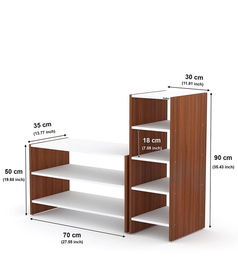 Buy Falter Open Shoe Rack in Walnut & White Finish Online - Open Shoe ...