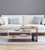 Fabelio Coffee Table In Exotic Teak & Frosty White Finish