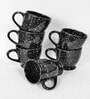BlackCeramic 280 ml Handcrafted (Set of 6) Coffee Mug