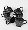 BlackCeramic 280 ml Handcrafted (Set of 6) Coffee Mug
