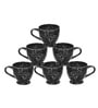 BlackCeramic 280 ml Handcrafted (Set of 6) Coffee Mug