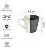 Black & White Striped Ceramic 250 ml Handcrafted (Set of 6) Coffee Mug