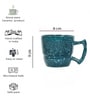 Blue Ceramic 310 ml Glossy Handcrafted (Set of 6) Coffee Mug
