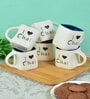 Blue 170 ml I Love Chai Handcrafted  Ceramic (Set of 6) Tea Cups