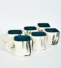 Blue Abstract Ceramic 200 ml Handcrafted (Set of 6 ) Tea Cups