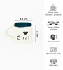 Blue 170 ml I Love Chai Handcrafted  Ceramic (Set of 6) Tea Cups