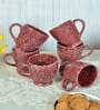 Dark Brown Ceramic 280 ml Handcrafted (Set of 6) Coffee Mug
