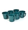 Green Ceramic 310 ml Glossy Handcrafted (Set of 6) Coffee Mug