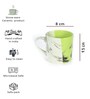 Green & White Ceramic 280 ml Handcrafted (Set of 6) Coffee Mug