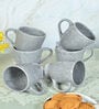 Grey Ceramic 280 ml Handcrafted (Set of 6) Coffee Mug