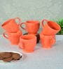 Orange Ceramic 280 ml Handcrafted (Set of 6) Coffee Mug