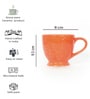 Orange Ceramic 280 ml Handcrafted (Set of 6) Coffee Mug