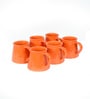 Orange Ceramic 280 ml Handcrafted (Set of 6) Coffee Mug