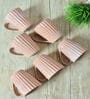 Pink Striped Ceramic 300 ml Handcrafted (Set of 6) Coffee Mug