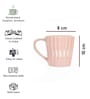Pink Striped Ceramic 300 ml Handcrafted (Set of 6) Coffee Mug