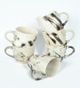 White Ceramic 230 ml Hancrafted (Set of 6 )Tea Cups